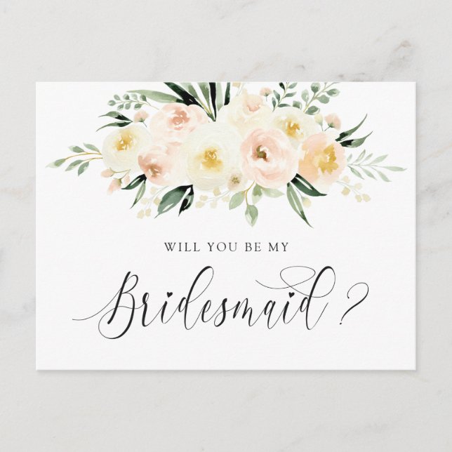 Blumenstrauß wird meine Bridesmaid sein Feiertagspostkarte (Vorderseite)