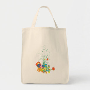Blumensträuße aus Wirbeln Vektor Tragetasche