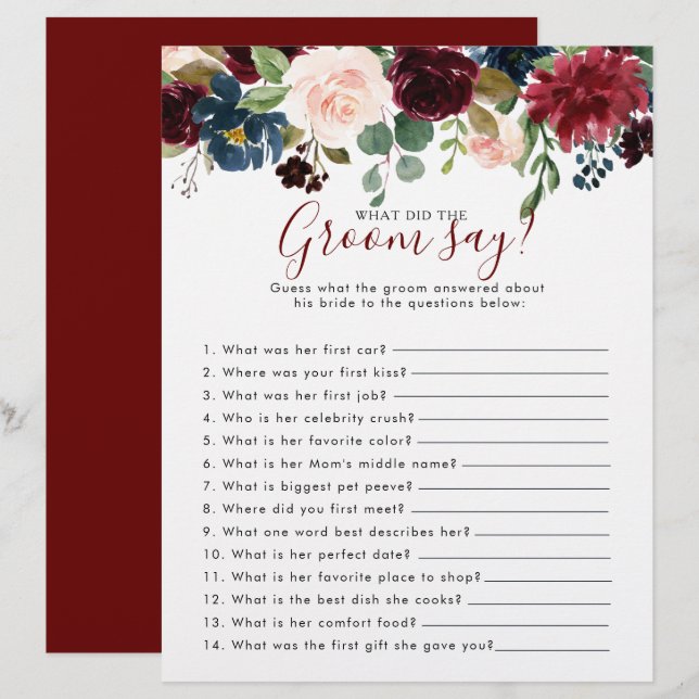 Blumensträuße Brautparty Was hat der Groom gesagt? (Vorne/Hinten)