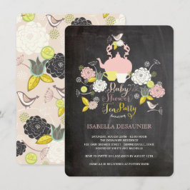 Blumensträuße und Birds Babydusche Party Einladung