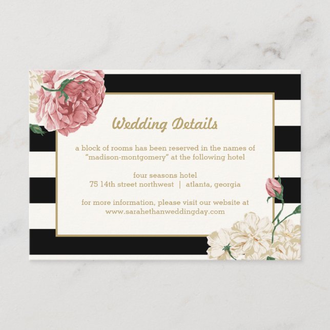 Blumenstreifen für Hochzeitskarten Begleitkarte (Vorderseite)