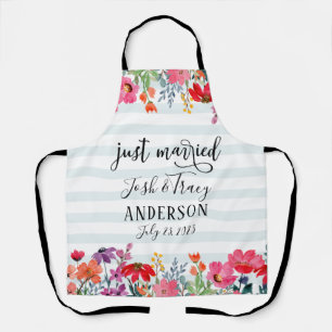 Blumenstreifen Hochzeitsankündigung Schürze