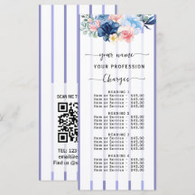 Blumenstreifen Salon-Preisliste Menü