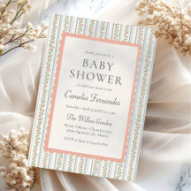 Blumenstreifen Vintage Retro Babyparty