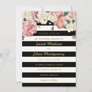 Blumenstreifen zum Hochzeitsempfang Einladung