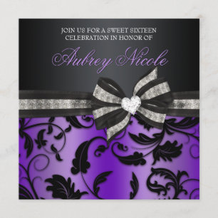 Blumenstrudel 16. Geburtstag laden mit Jeweled Einladung