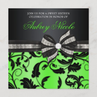 Blumenstrudel 16. Geburtstag laden mit Jeweled Einladung