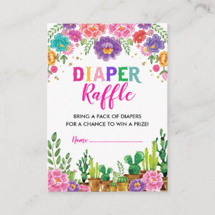 Blumensukkulent Fiesta Diaper Raffle Baby Dusche Begleitkarte