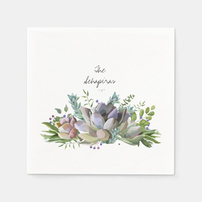 Blumensukkulent Napkin Serviette (Vorderseite)