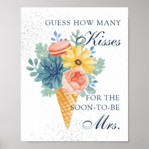 Blumensukkulente Macaron Brautparty Party Game Poster