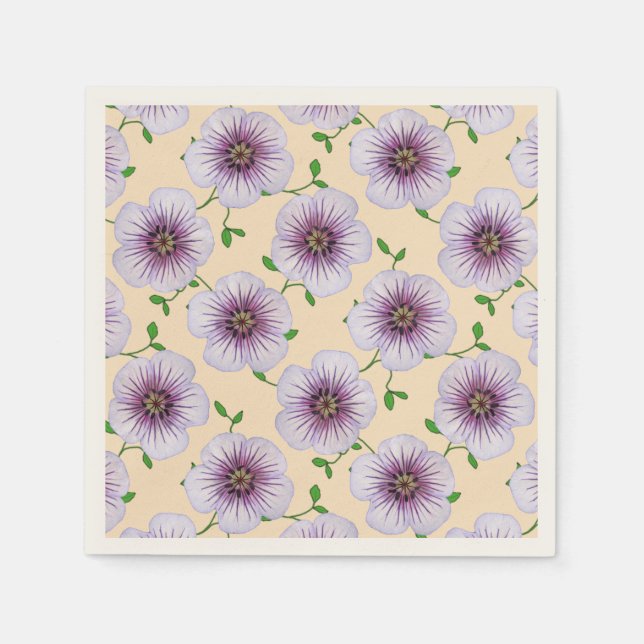 Blumensüße Lila-Gartenfarben-Blume Serviette (Vorderseite)