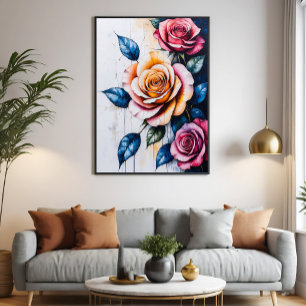 Blumensymphonie Glänzendes Poster Leinwanddruck
