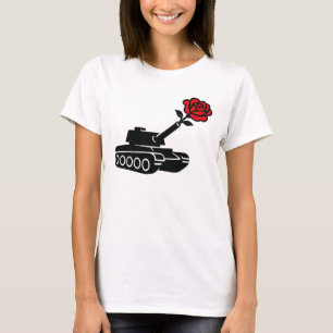 Blumentankrose Anti-Kriegs-Pazifismus T-Shirt