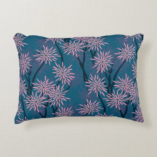Blumentapete: Asiatisch marineblau, rosa. Dekokissen