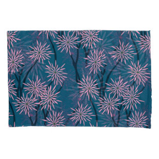 Blumentapete: Asiatisch marineblau, rosa. Kissenbezug