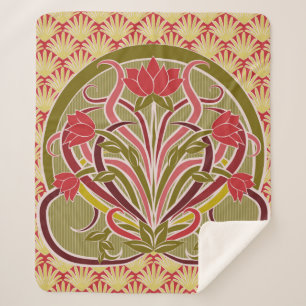 Blumentapete im Jugendstil, Vintag krank Sherpadecke
