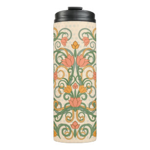 Blumentapete im Jugendstil, Vintag krank Thermosbecher