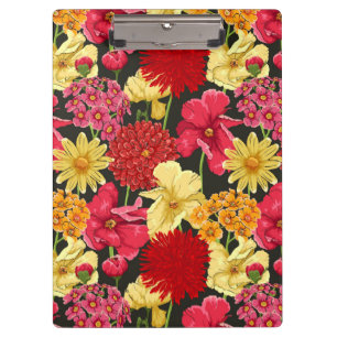 Blumentapete in der Aquarellart Klemmbrett