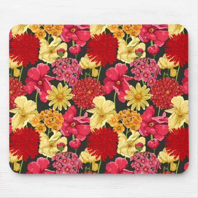 Blumentapete in der Aquarellart Mousepad (Vorne)