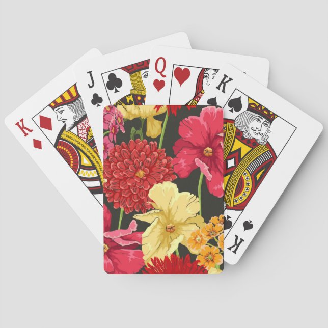 Blumentapete in der Aquarellart Spielkarten (Rückseite)