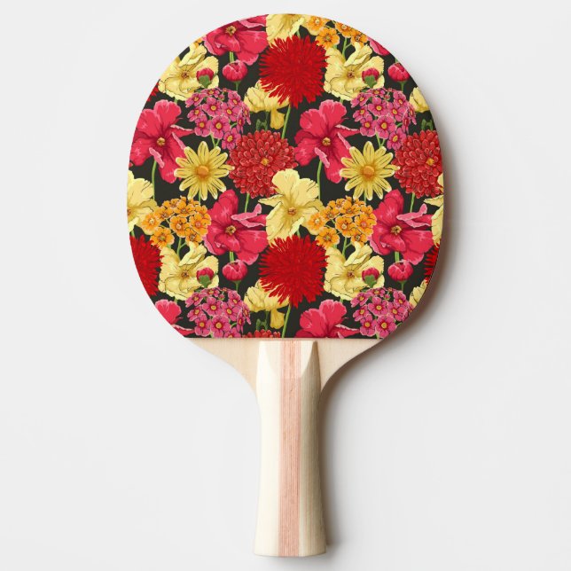 Blumentapete in der Aquarellart Tischtennis Schläger (Vorderseite)