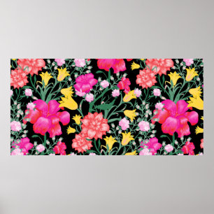 Blumentapete mit großen Blume. Nahtloses Patter Poster