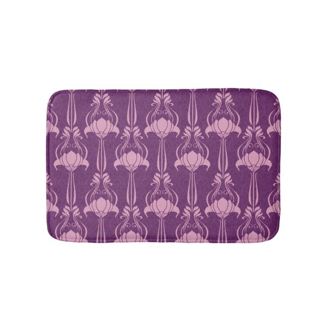 Blumentapete Rosa Violettdesign Badematte (Vorderseite)
