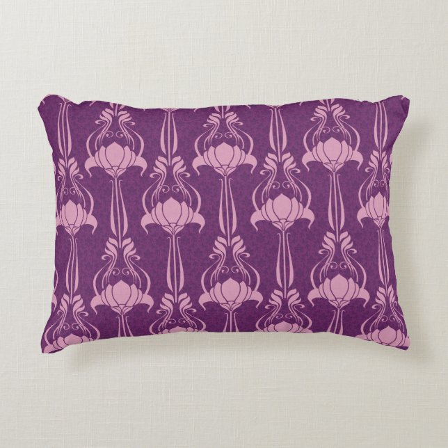 Blumentapete Rosa Violettdesign Dekokissen (Vorderseite)