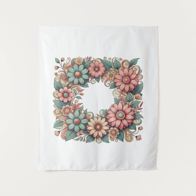 Blumentapeten Wandteppich (Vorderseite)