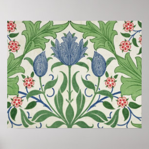Blumentapetenentwurf Poster