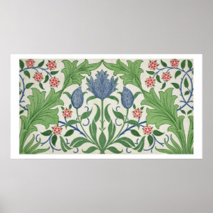 Blumentapetenentwurf Poster