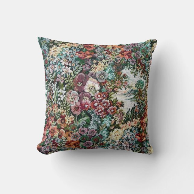 Blumentapisserie Kissen (Vorderseite)