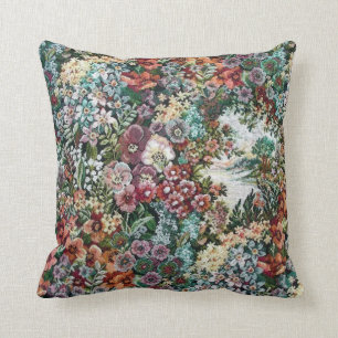 Blumentapisserie Kissen