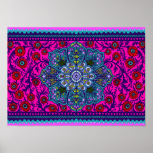 Blumentapisserie Poster