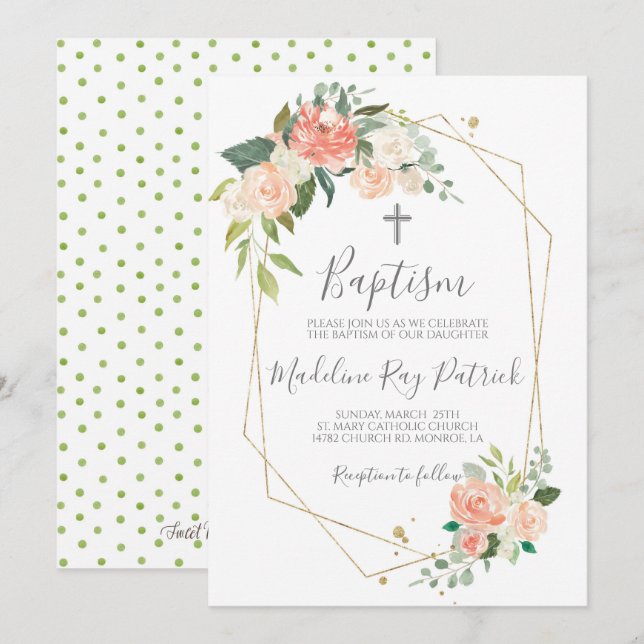 Blumentaufen Einladung (Vorne/Hinten)