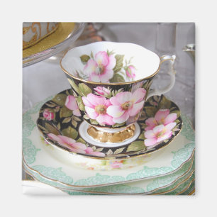 Blumenteacup Kühlschrankmagnet