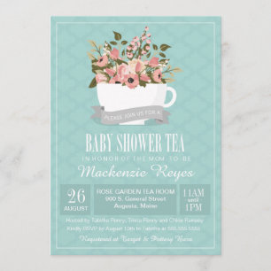 Blumentee Kinderdusche Tee Einladung