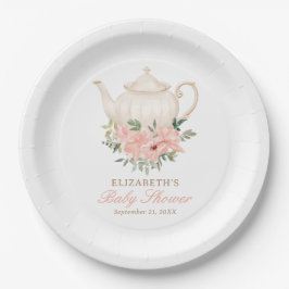 Blumentee Party Babydusche Pappteller