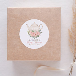 Blumentee Party Babydusche Runder Aufkleber