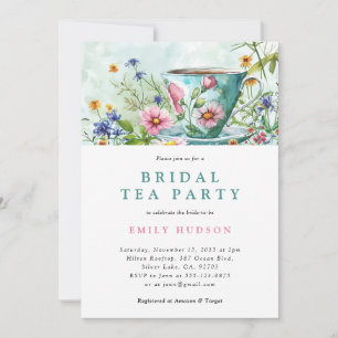 Blumentee Party Bridal Dusche Einladung