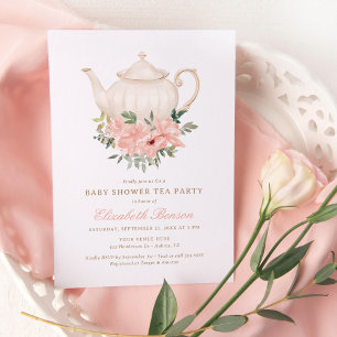 Blumentee Party Kinderdusche Einladung