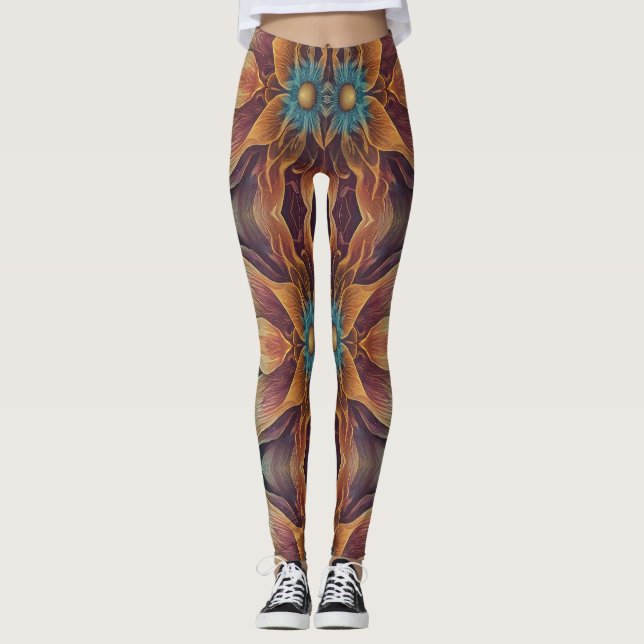 Blumentextur "Ratti_Creative_Arts" Leggings (Vorderseite)