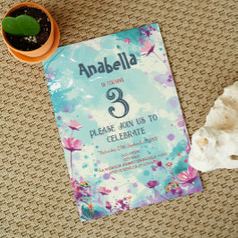 Blumenthema I Custom Foto Geburtstagsparty Einladung