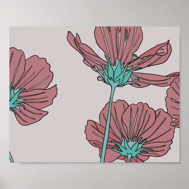 Blumenthema, Mohn-Design Poster (Vorne)