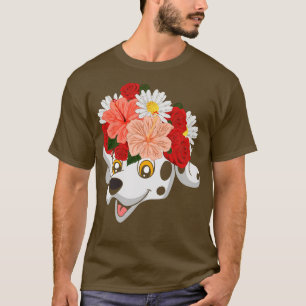 Blumentierhundebesitzer Blume Crown Pet Dalmatiner T-Shirt