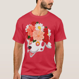 Blumentierhundebesitzer Blume Crown Pet Dalmatiner T-Shirt
