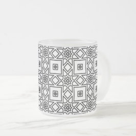 Blumentilgeometrisches Muster Kaffee Mattglastasse