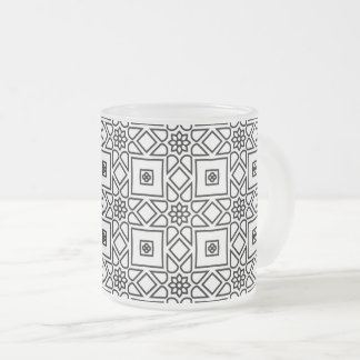 Blumentilgeometrisches Muster Kaffee Mattglastasse