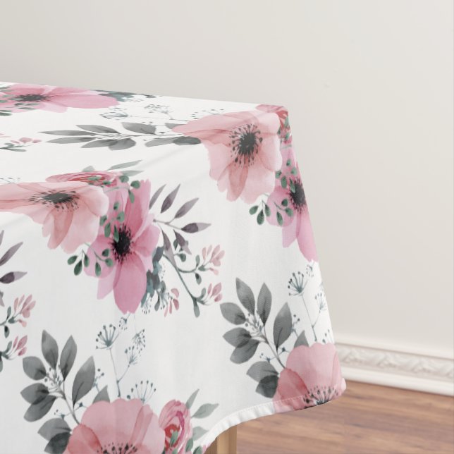 Blumentischdecke mit rosa Blumen Tischdecke (Beispiel)