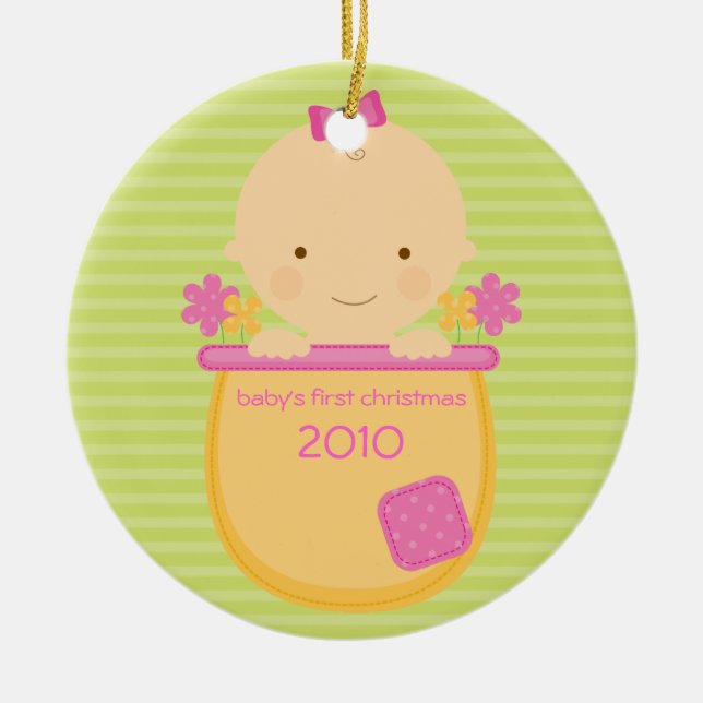 Blumentopf Baby's First Christmas Ornament (Vorne)